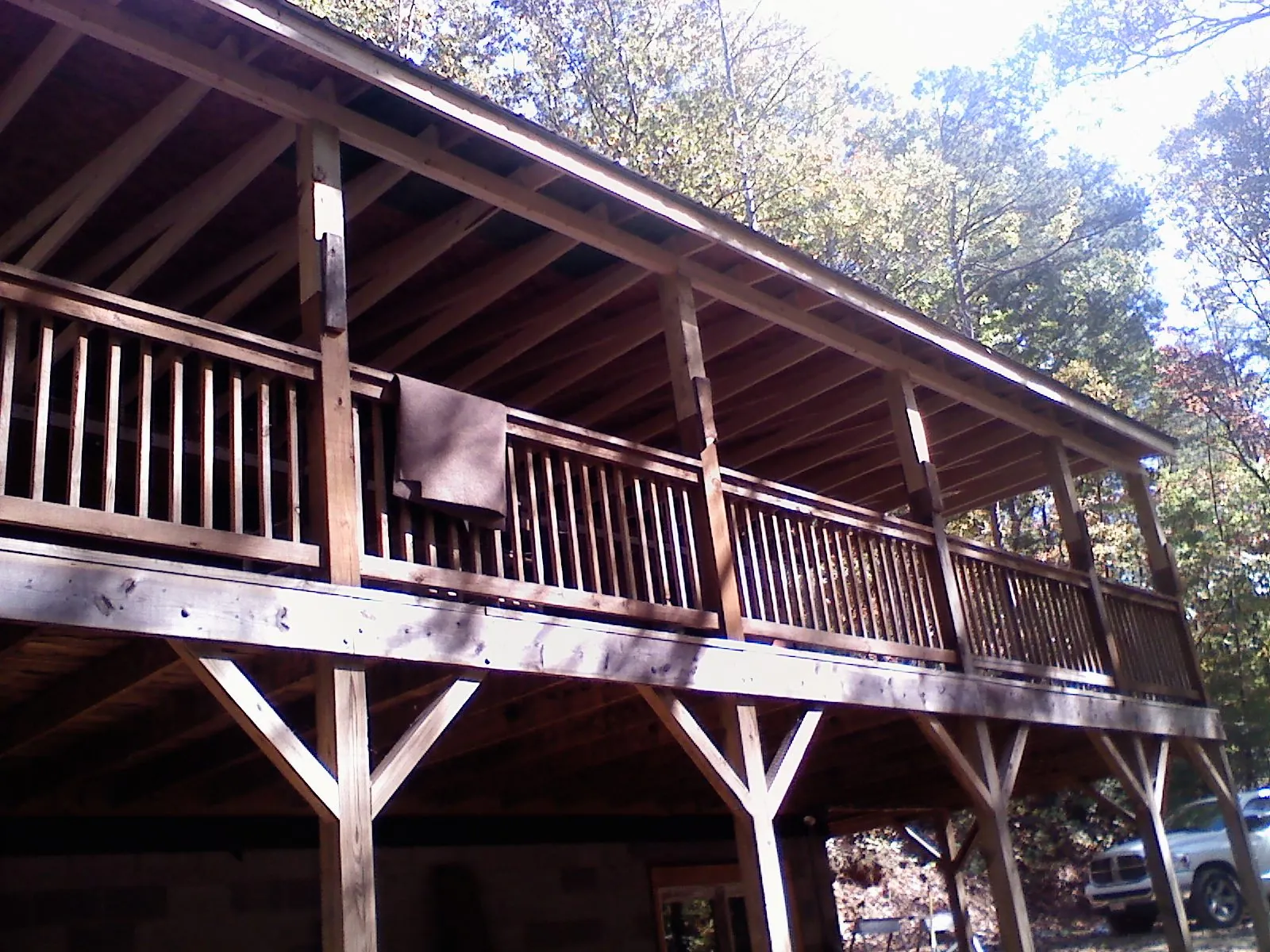 Timber framing under a new elevated porch and deck — Roof Leak Repair in Ingomar by Roofing Brothers